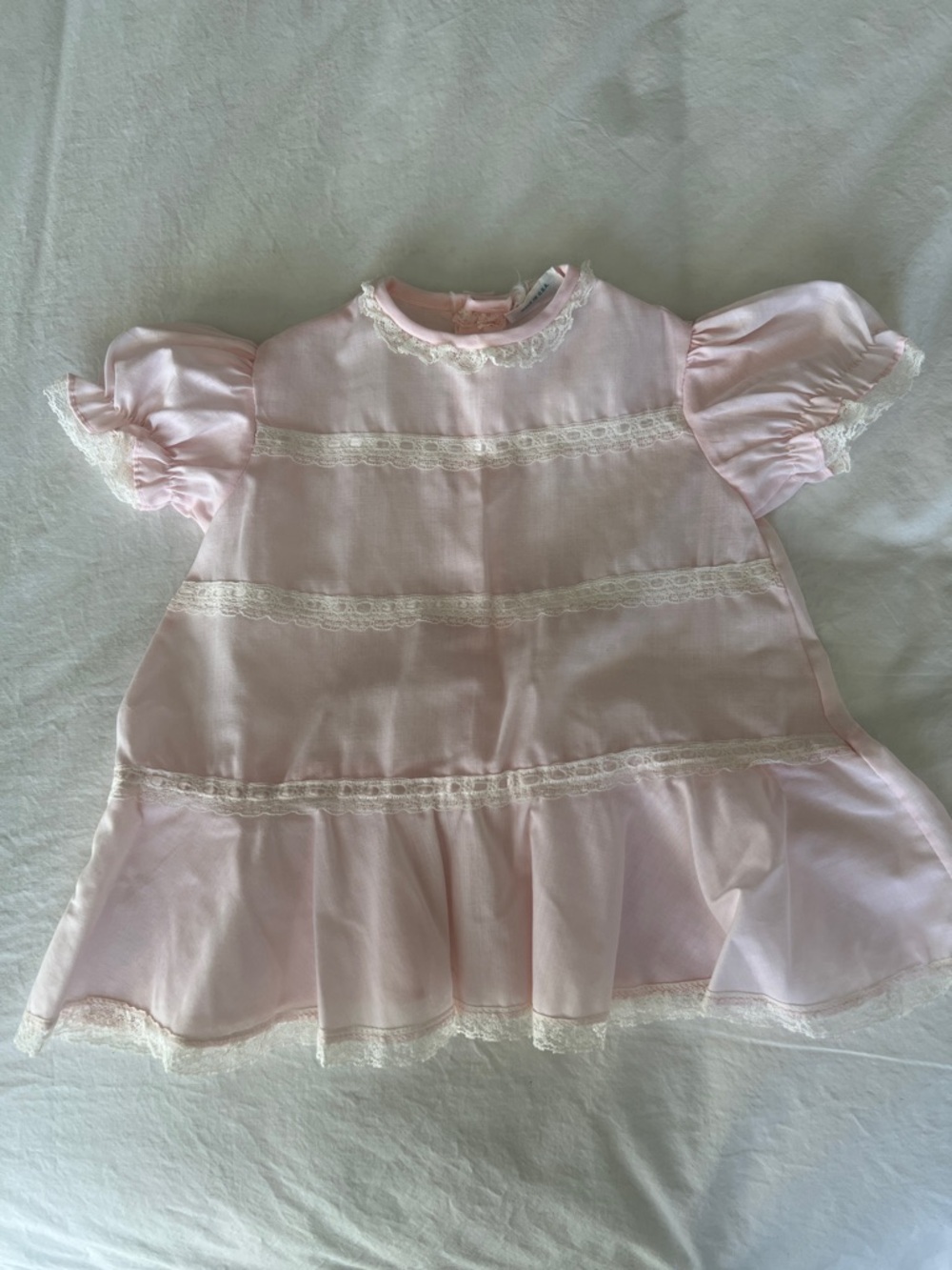 Pink Lace Trim Baby Dress
